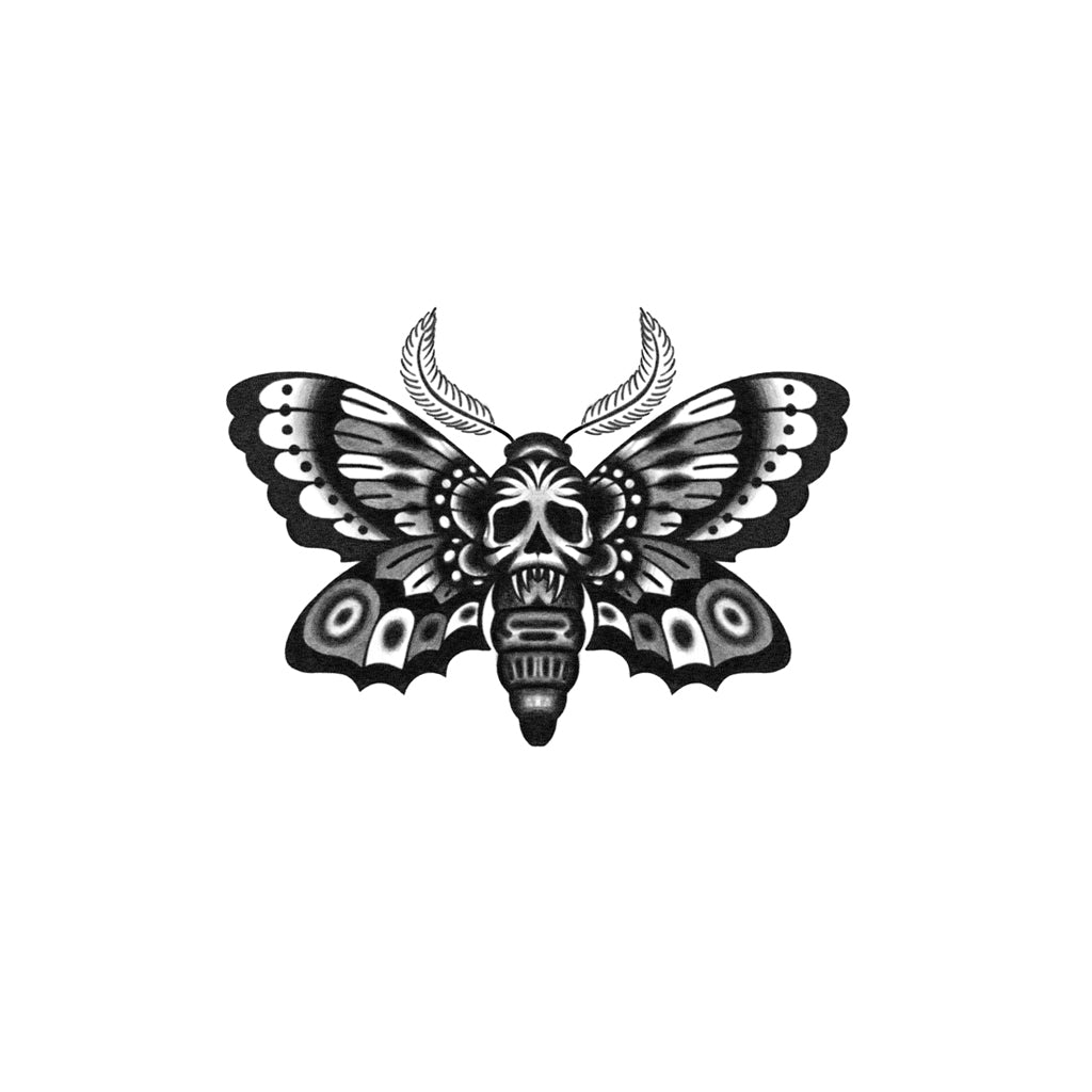 Death Moth Tattoo - Realistic Temporary Tattoos